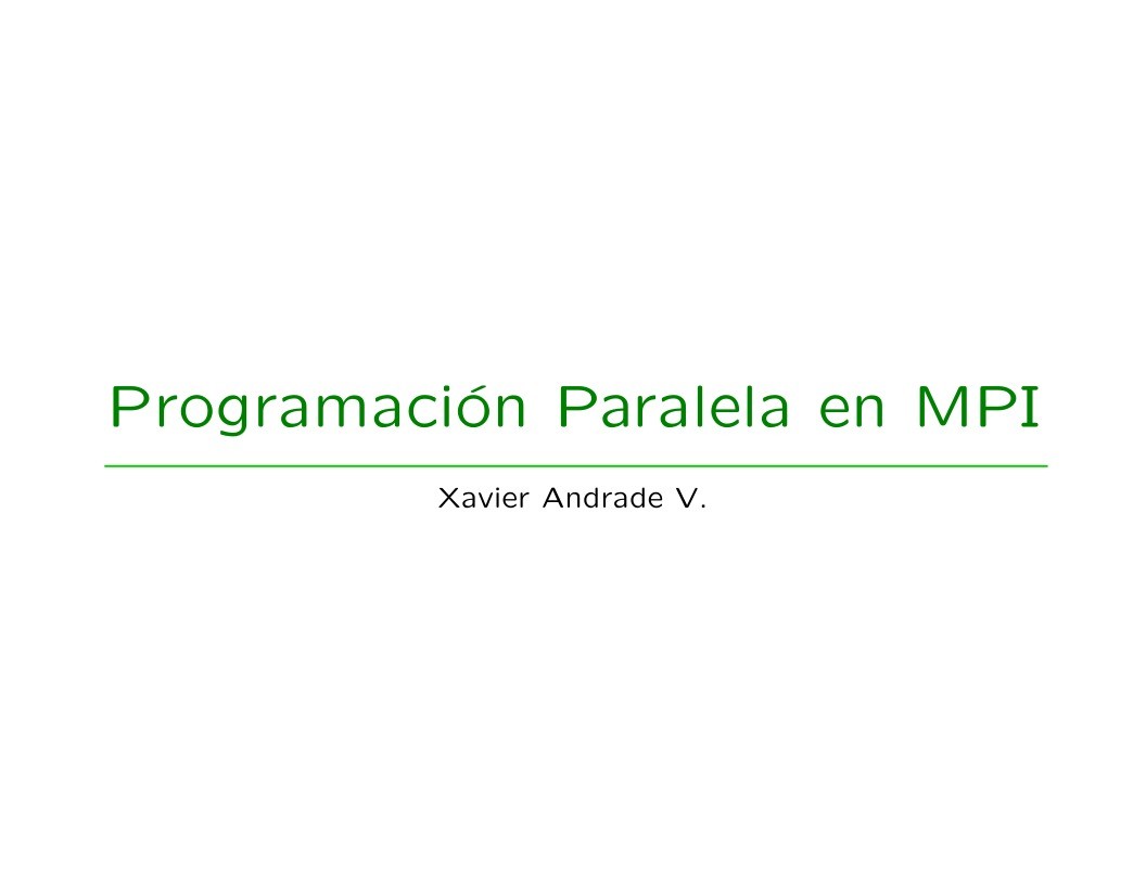 Imágen de pdf Programación Paralela en MPI