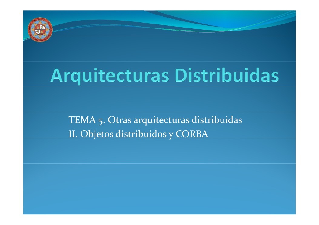 Imágen de pdf TEMA 5. Otras arquitecturas distribuidas II. Objetos distribuidos y CORBA