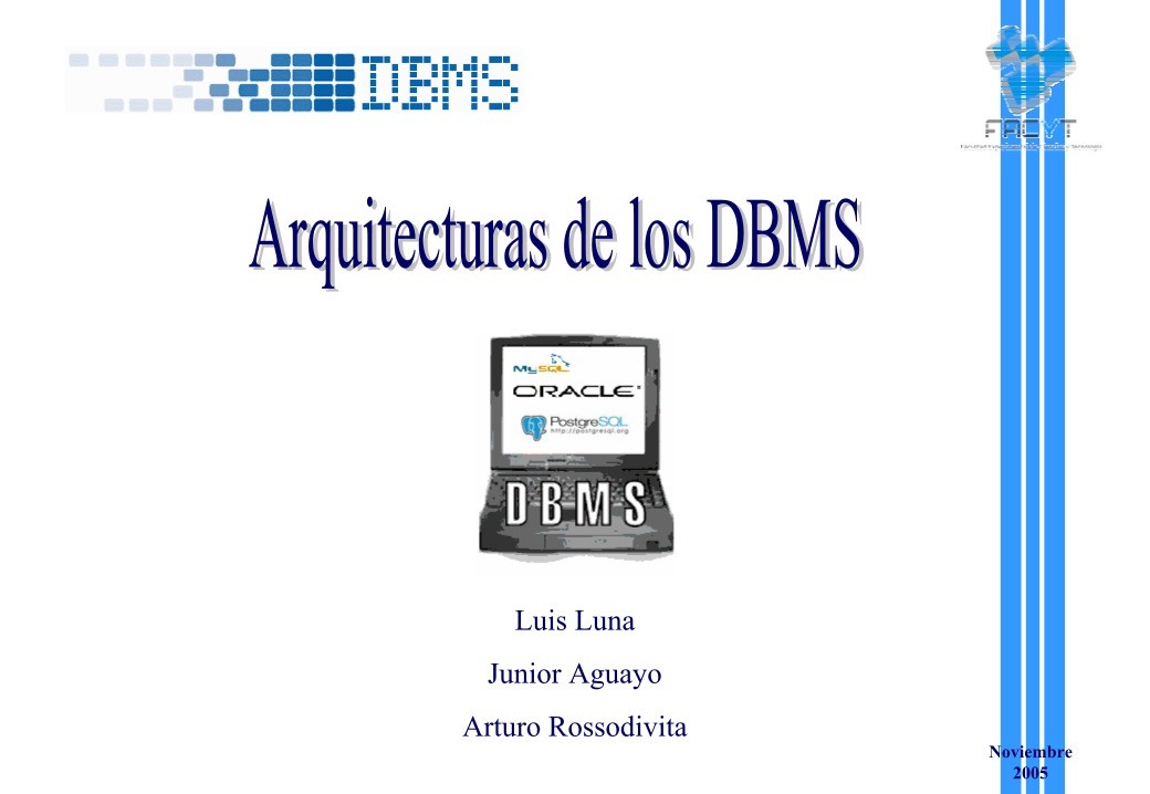 Imágen de pdf Arquitecturas de los DBMS