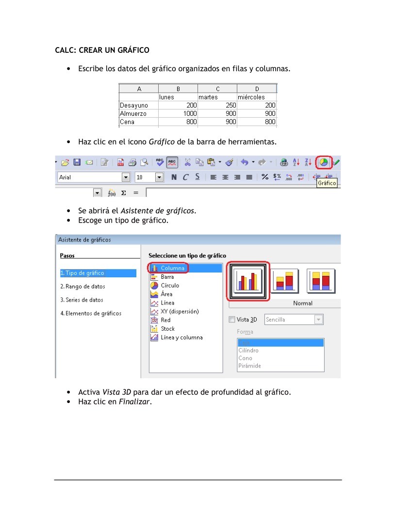 Imágen de pdf calc: crear un gráfico