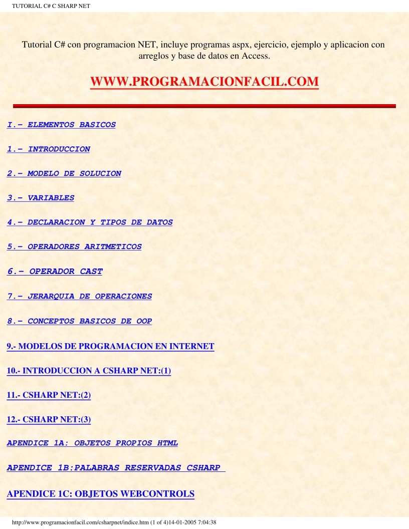 Imágen de pdf Tutorial C# con programacion NET