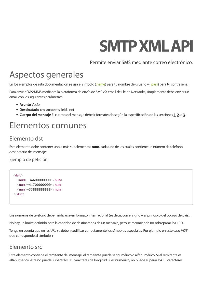 Imágen de pdf SMTP XML API - Permite enviar SMS mediante correo electrónico