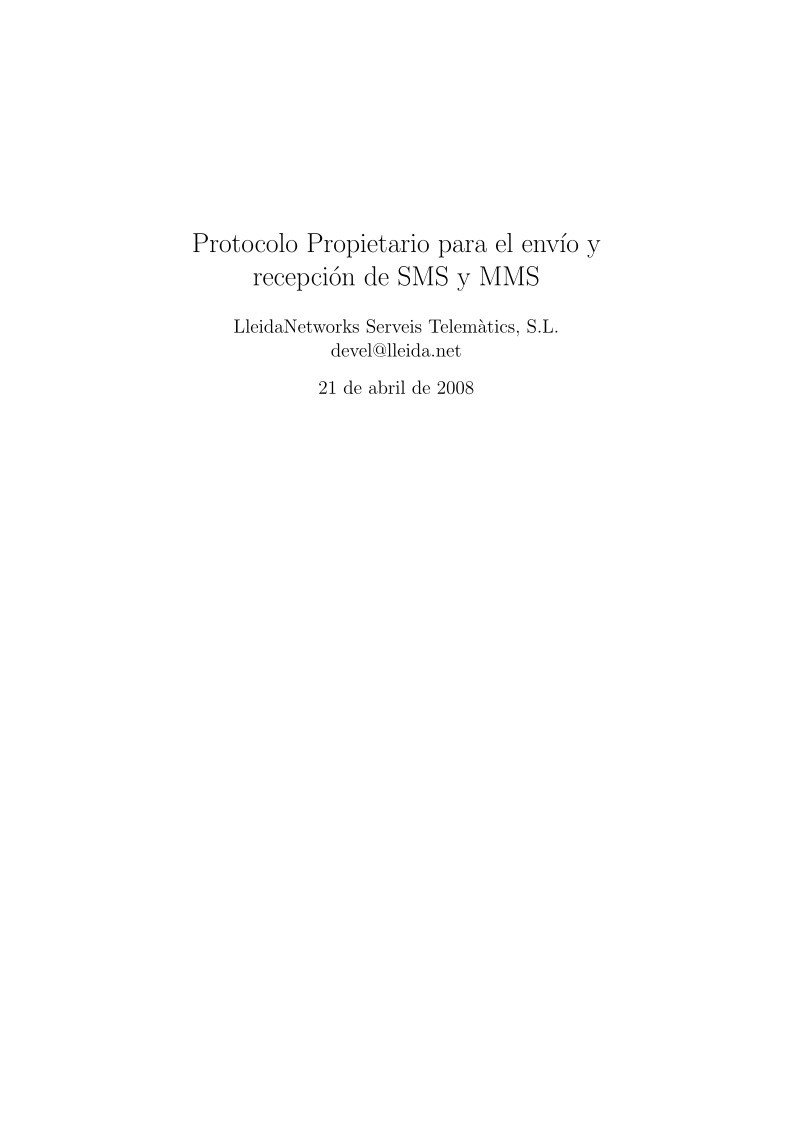 Imágen de pdf Protocolo Propietario para el envío y recepción de SMS y MMS