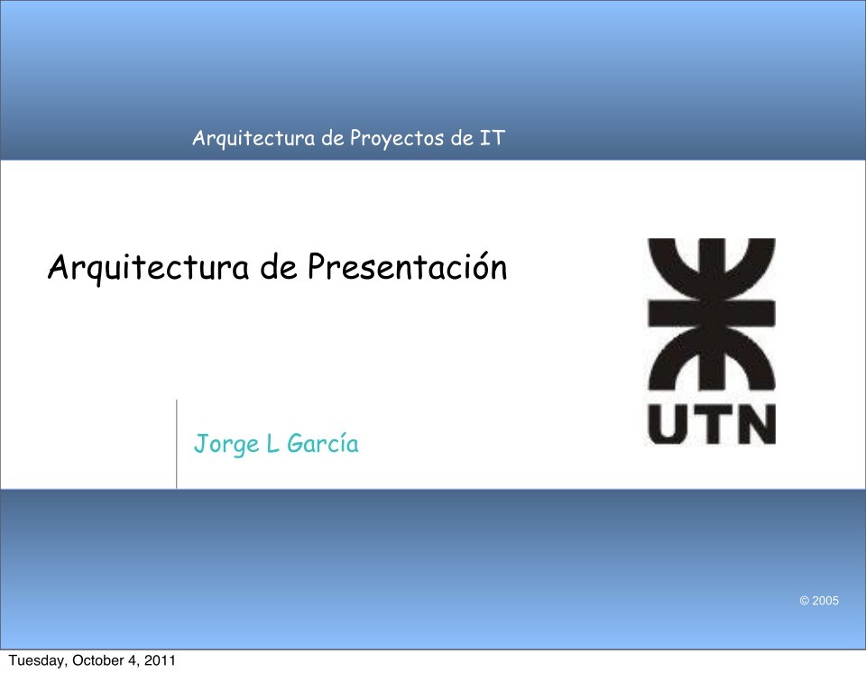 Imágen de pdf Arquitectura de Presentación - Arquitectura de Proyectos de IT