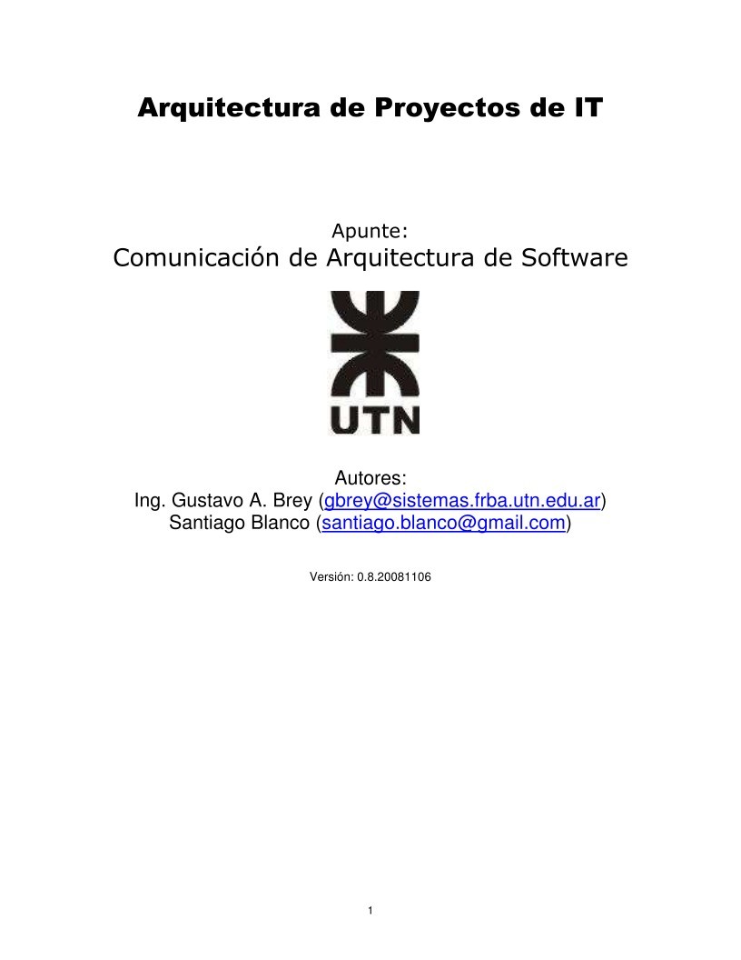 Imágen de pdf Comunicación de Arquitectura de Software - Arquitectura de Proyectos de IT