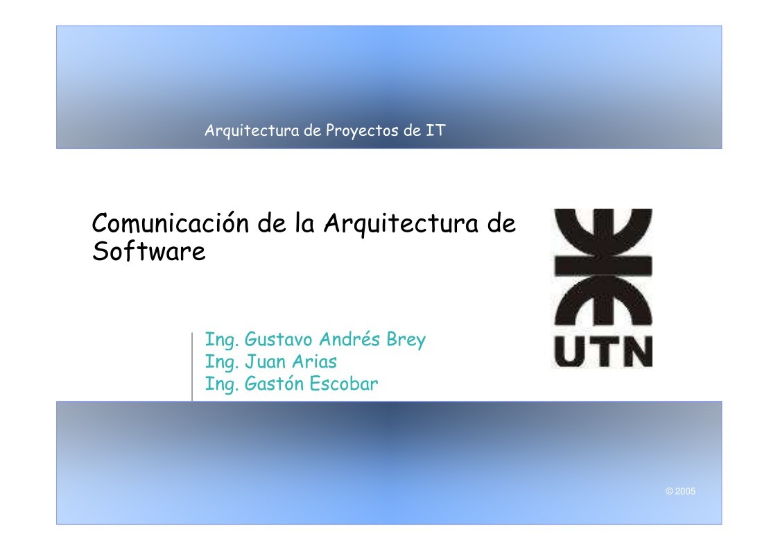 Imágen de pdf Comunicación de la Arquitectura de Software - Arquitectura de Proyectos de IT