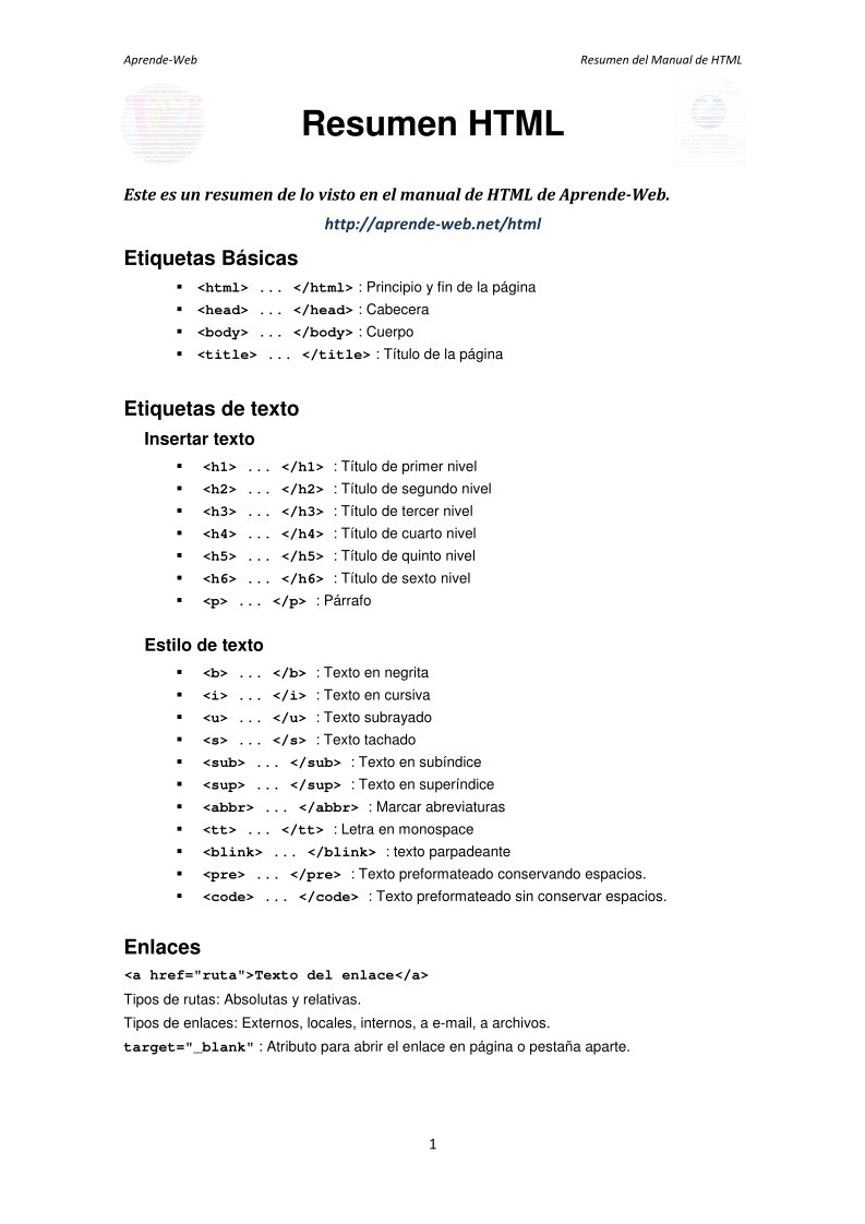 Imágen de pdf Resumen HTML