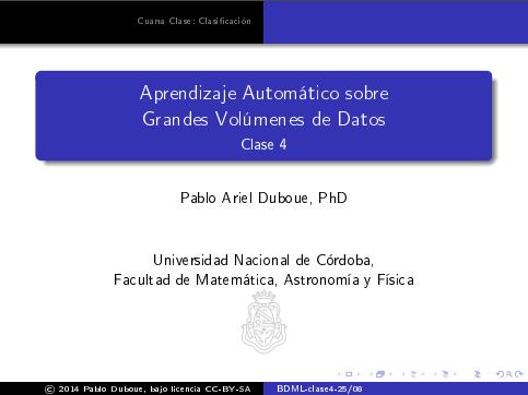 Imágen de pdf Aprendizaje Automático sobre Grandes Volúmenes de Datos - Clase 4