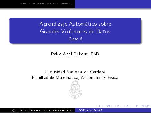 Imágen de pdf Aprendizaje Automático sobre Grandes Volúmenes de Datos - Clase 6