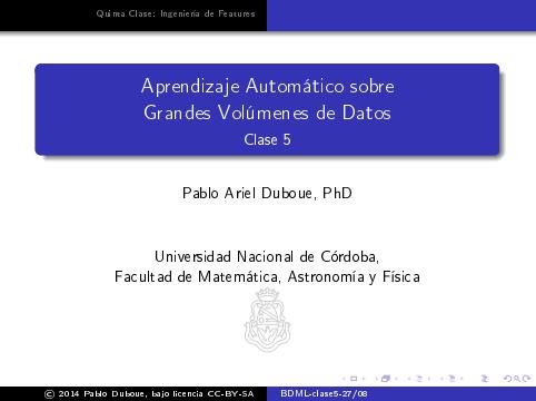 Imágen de pdf Aprendizaje Automático sobre Grandes Volúmenes de Datos - Clase 5