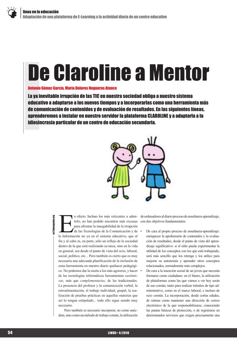 Imágen de pdf De Claroline a Mentor