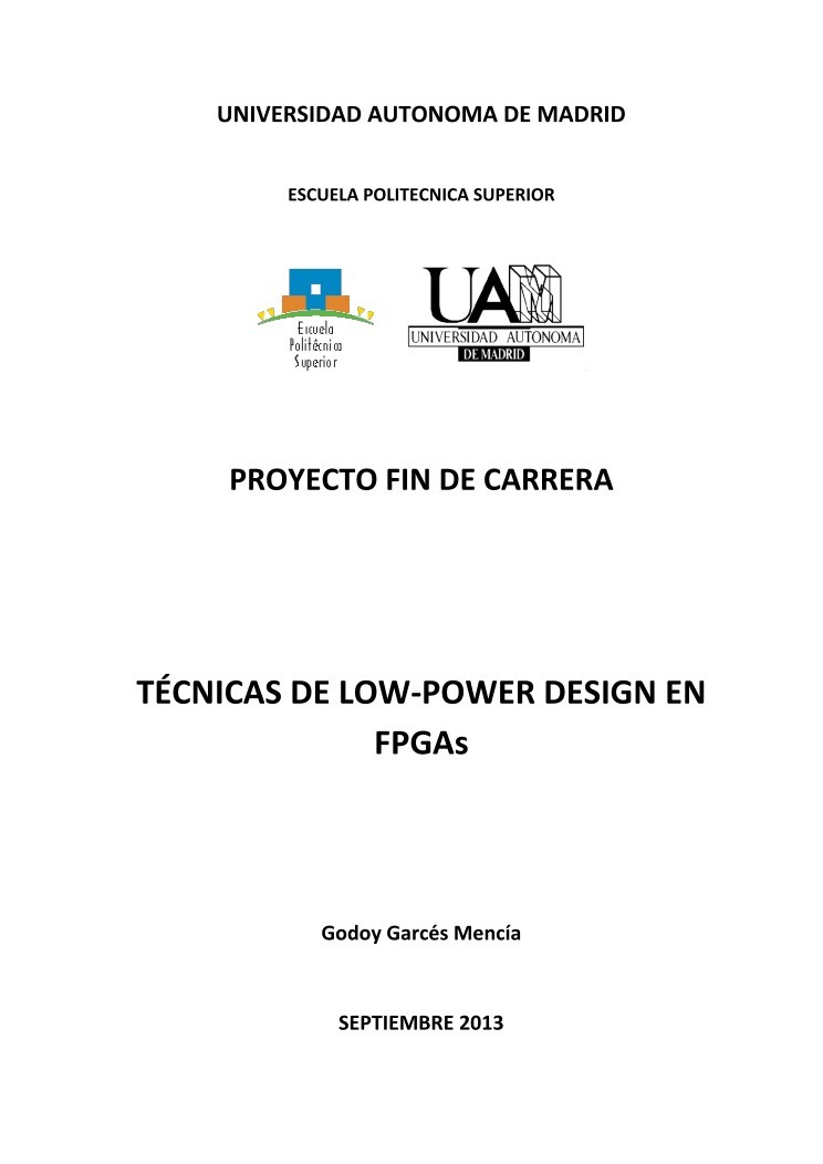 Imágen de pdf Técnicas de Low-Power Design en FPGAs