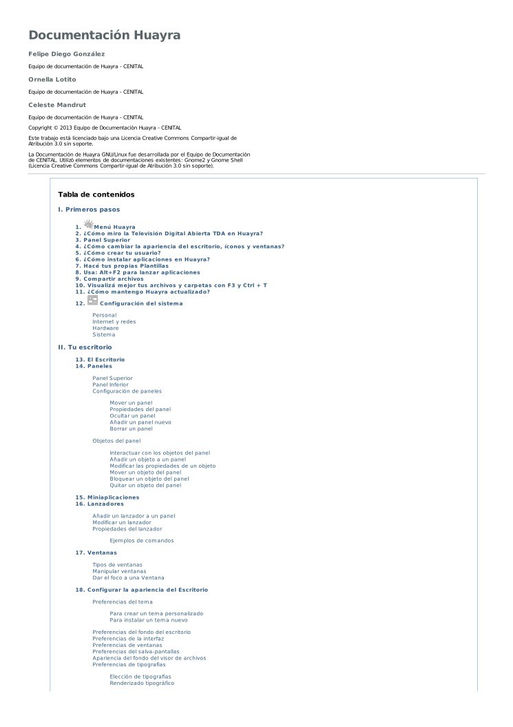 Imágen de pdf Documentación Huayra