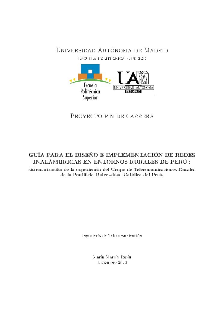 Imágen de pdf GUÍA PARA EL DISEÑO E IMPLEMENTACIÓN DE REDES INALÁMBRICAS EN ENTORNOS RURALES DE PERÚ