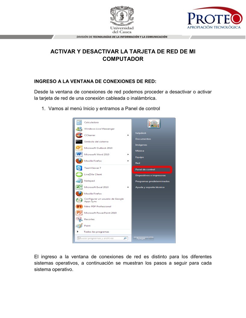 Imágen de pdf ACTIVAR DESACTIVAR LA TARJETA DE RED DE MI COMPUTADOR