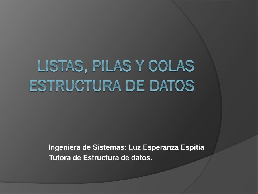 Imágen de pdf Listas, Pilas y Colas Estructura de Datos