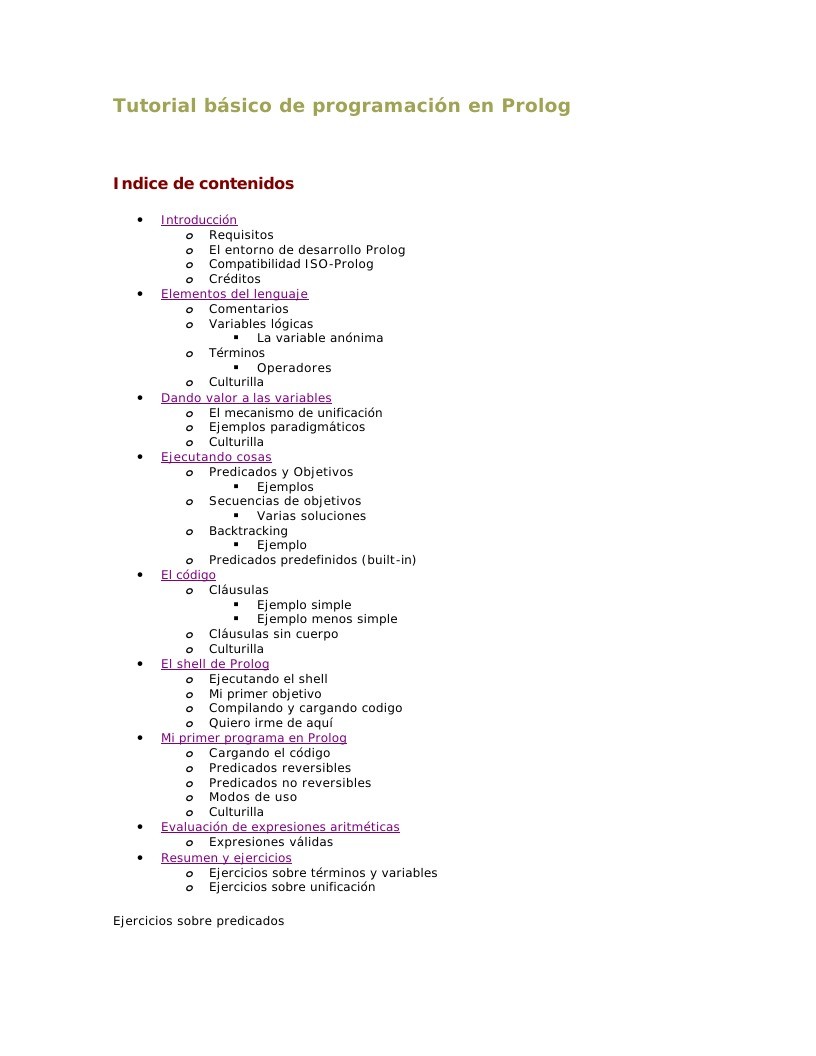 Imágen de pdf Tutorial básico de programación en Prolog