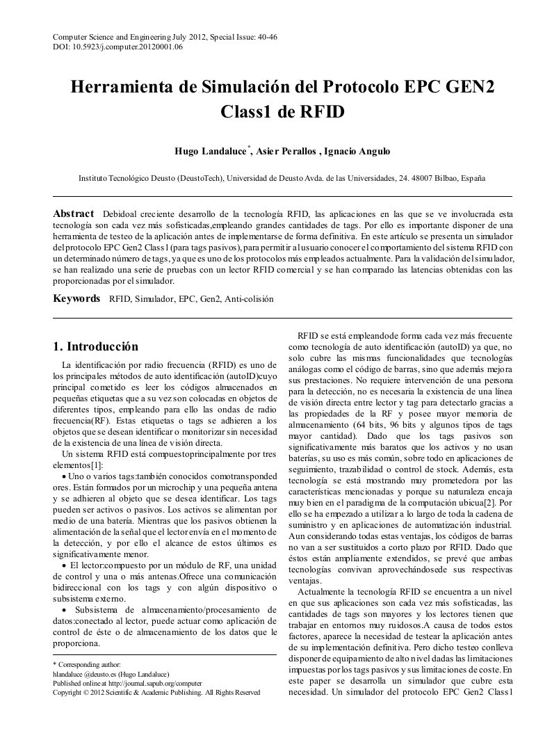 Imágen de pdf Herramienta de Simulación del Protocolo EPC GEN2 Class1 de RFID