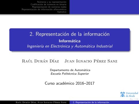 Imágen de pdf 2. Representación de la información - Informática