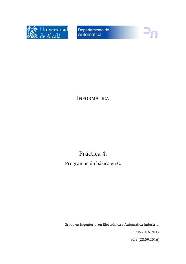 Imágen de pdf Práctica	4.	Programación	básica	en	C