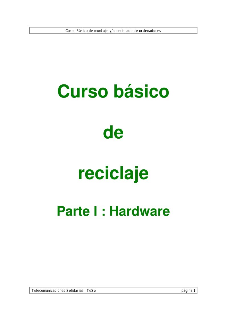 Imágen de pdf Curso básico de reciclaje - Parte I: Hardware