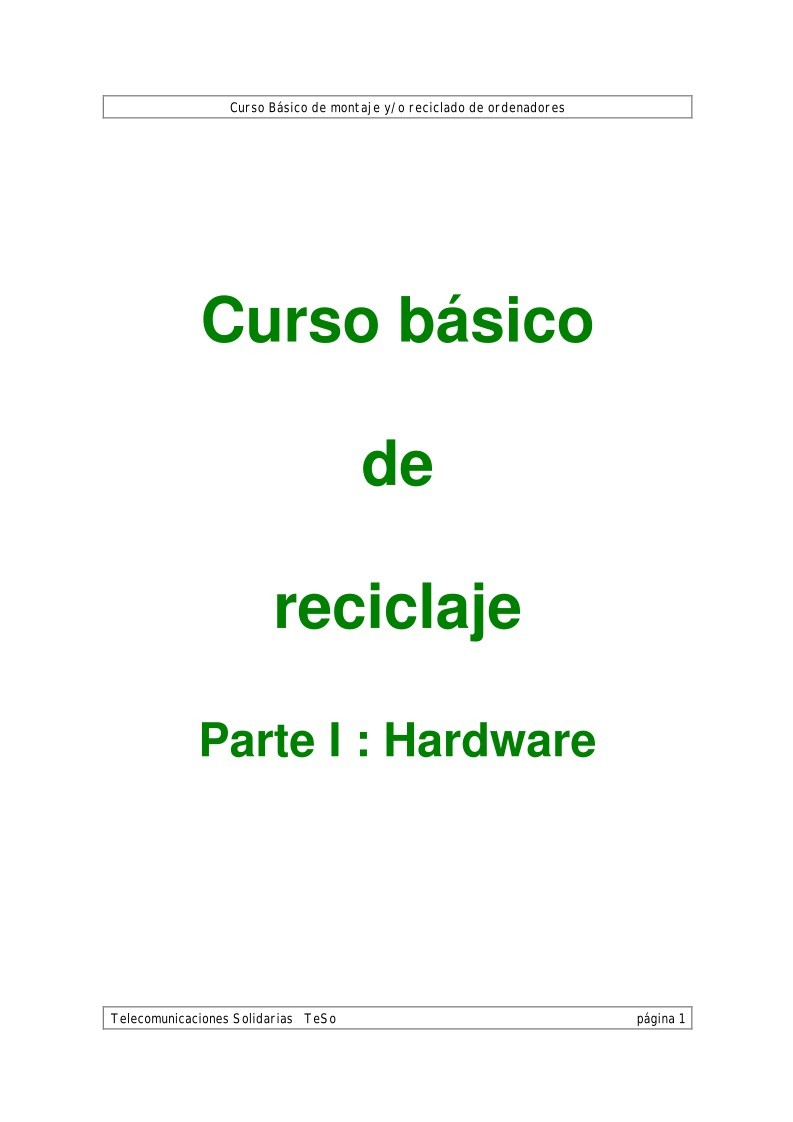 Imágen de pdf Curso básico de reciclaje - Parte I: Hardware
