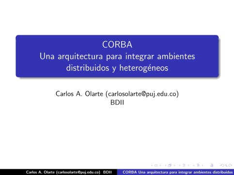 Imágen de pdf CORBA - Una arquitectura para integrar ambientes distribuidos y heterogéneos