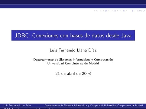 Imágen de pdf JDBC: Conexiones con bases de datos desde Java