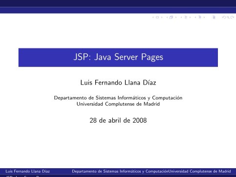 Imágen de pdf JSP: Java Server Pages