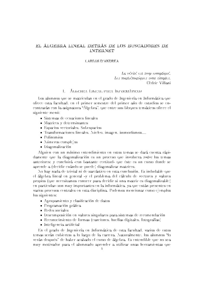 Imágen de pdf EL ÁLGEBRA LINEAL DETRÁS DE LOS BUSCADORES DE INTERNET