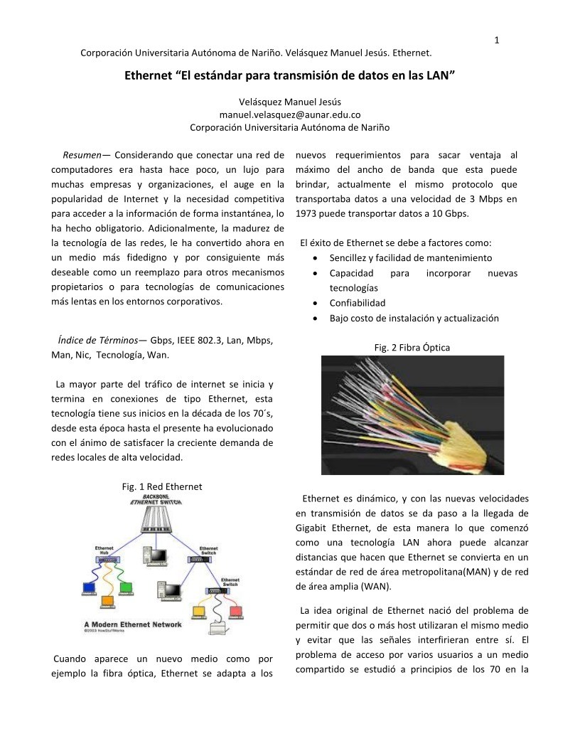 Imágen de pdf Ethernet "El estándar para transmisión de datos en las LAN"
