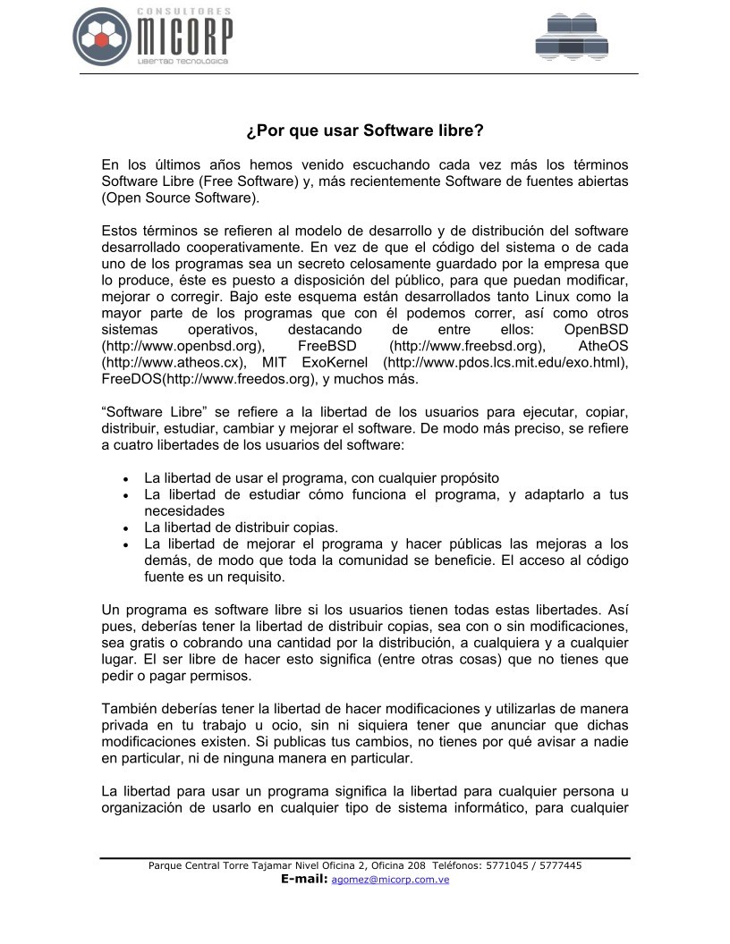 Imágen de pdf ¿Por que usar Software libre?
