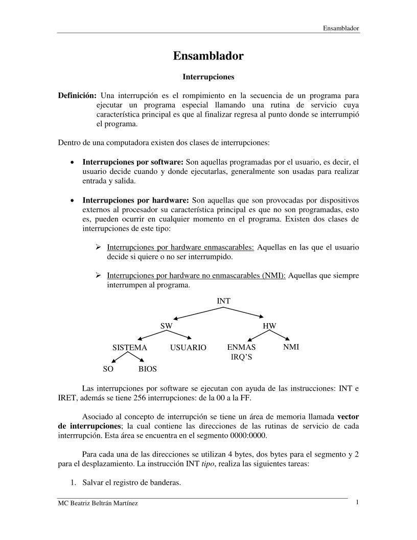 Imágen de pdf Ensamblador - Interrupciones