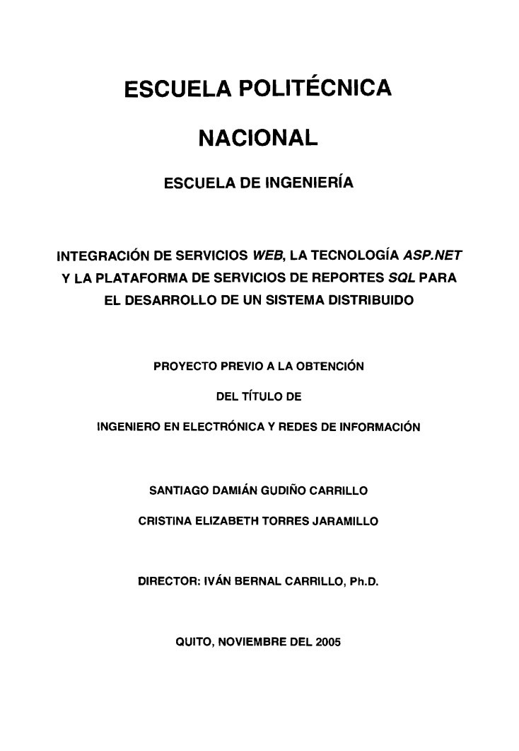 Imágen de pdf INTEGRACIÓN DE SERVICIOS WEB, LA TECNOLOGÍA ASP.NET Y LA PLATAFORMA DE SERVICIOS DE REPORTES SQL PARA EL DESARROLLO DE UN SISTEMA DISTRIBUIDO