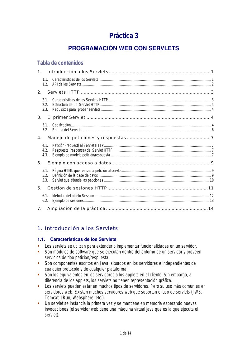 Imágen de pdf Práctica 3 - PROGRAMACIN WEB CON SERVLETS