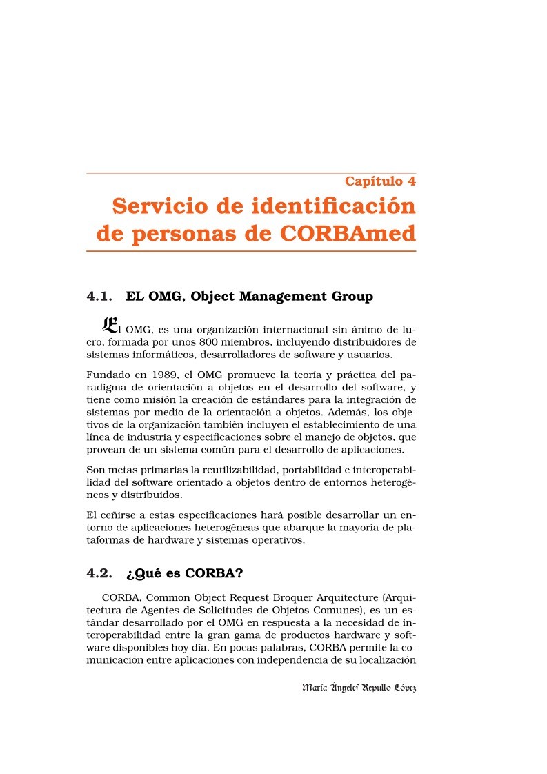 Imágen de pdf Capítulo 4 - Servicio de identificación de personas de CORBAmed