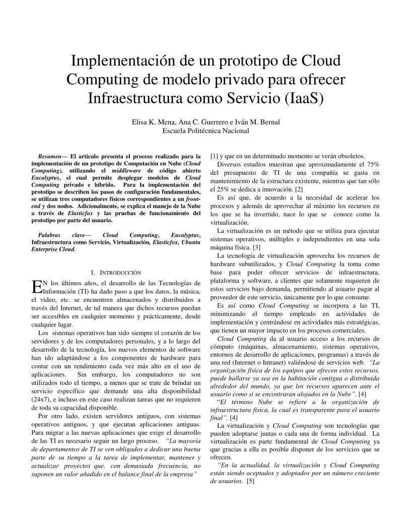 Imágen de pdf Implementación de un prototipo de Cloud Computing de modelo privado para ofrecer Infraestructura como Servicio (IaaS)