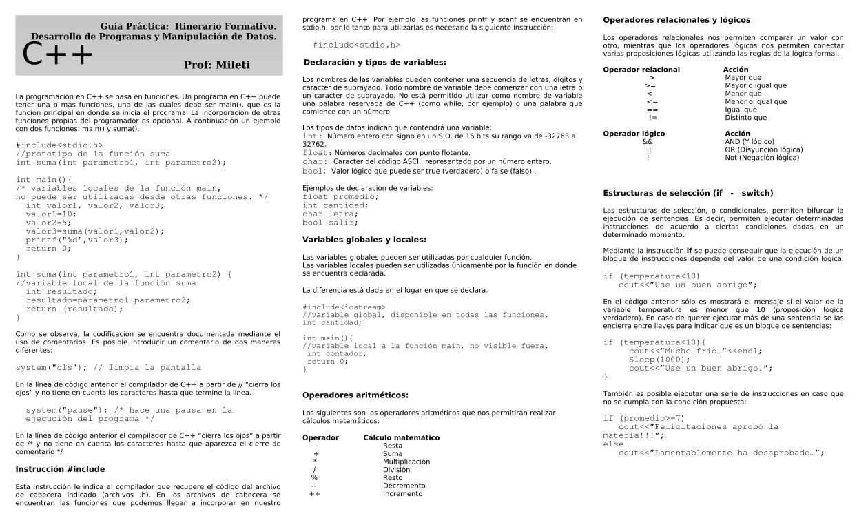 Imágen de pdf C++ Guía Práctica: Itinerario Formativo. Desarrollo de Programas y Manipulación de Datos.