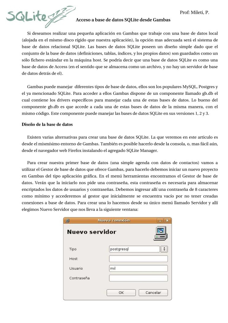 Imágen de pdf Acceso a base de datos SQLite desde Gambas