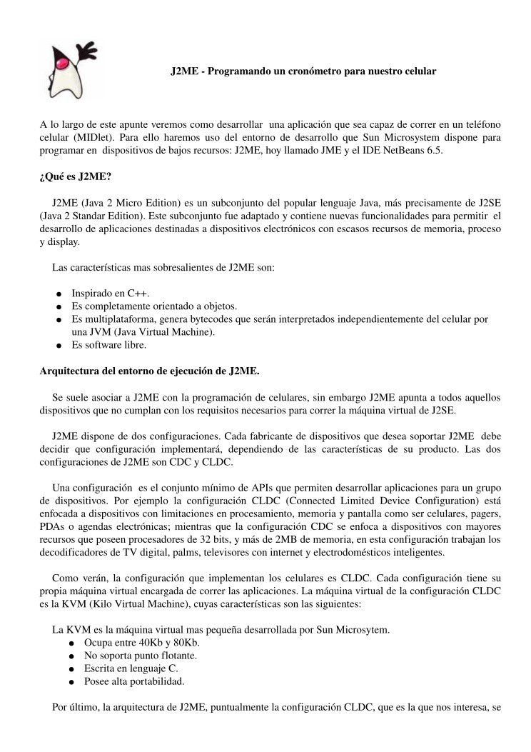 Imágen de pdf J2ME Programando un cronómetro para nuestro celular