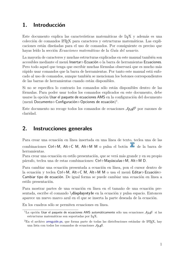 Imágen de pdf Manual detallado de Matemáticas en LyX