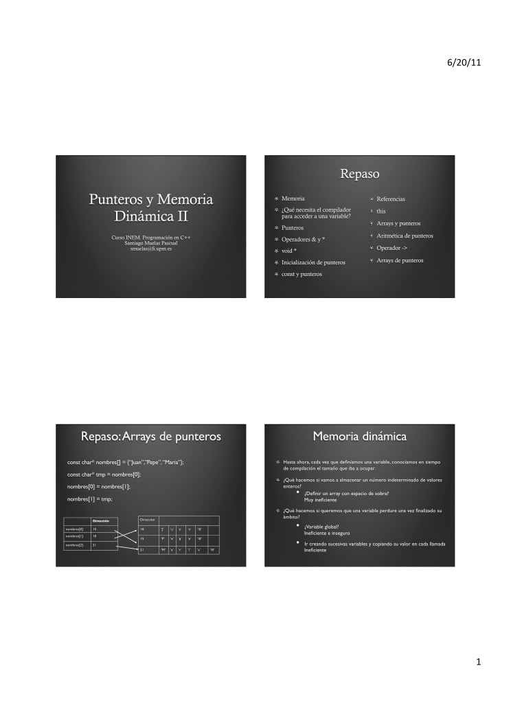 Imágen de pdf Punteros y Memoria Dinámica II
