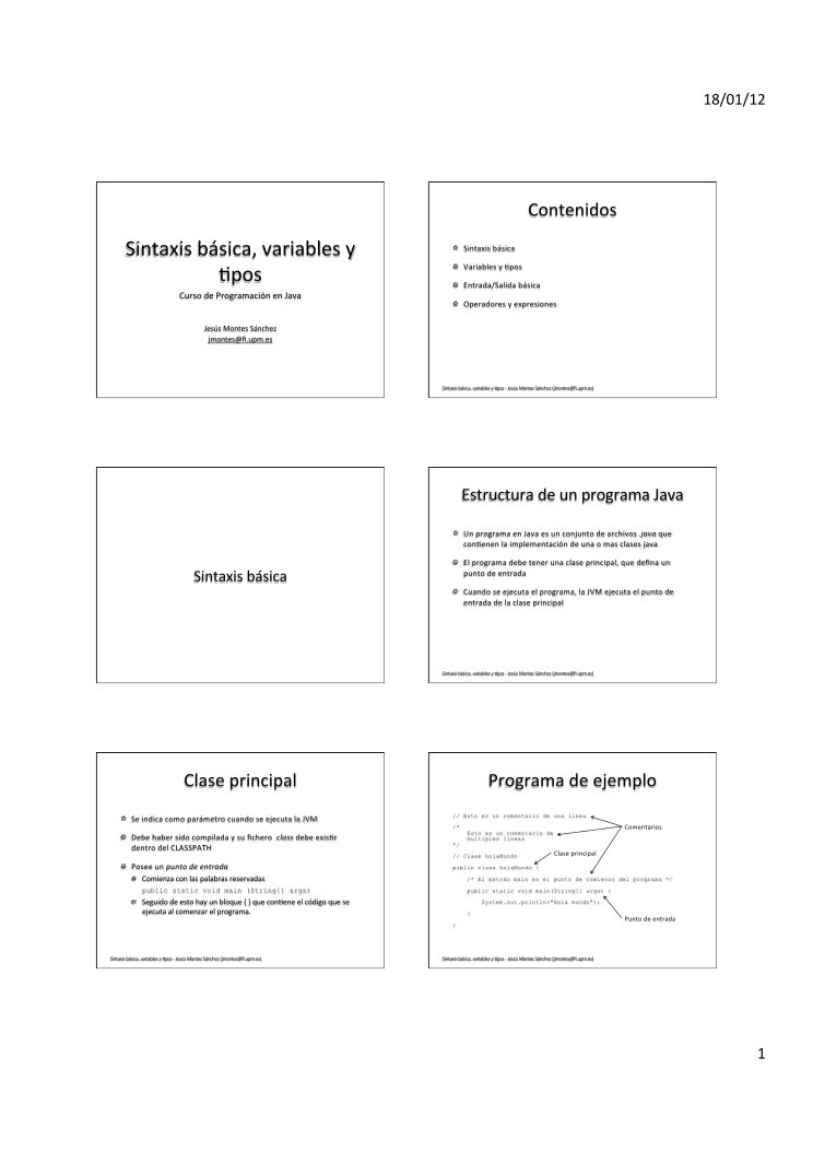 Imágen de pdf Curso de Programación en Java - Sintaxis básica, variables y tipos