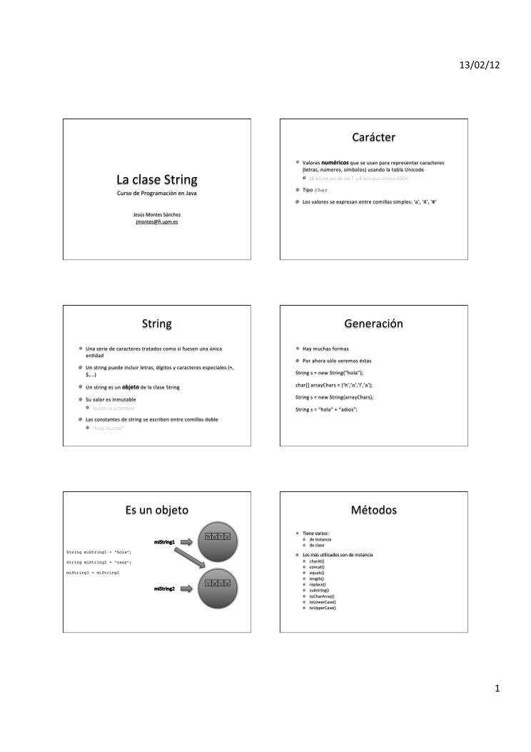 Imágen de pdf Curso de Programación en Java - La clase String