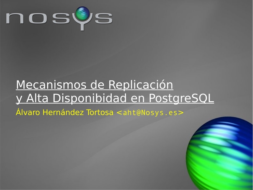 Imágen de pdf Mecanismos de Replicación y Alta Disponibidad en PostgreSQL