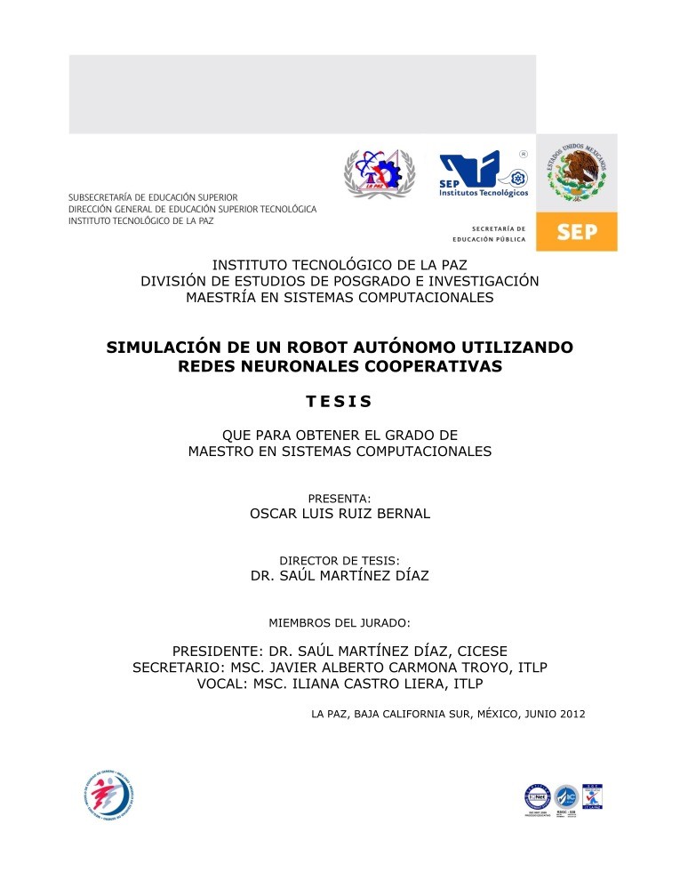 Imágen de pdf SIMULACIÓN DE UN ROBOT AUTÓNOMO UTILIZANDO REDES NEURONALES COOPERATIVAS