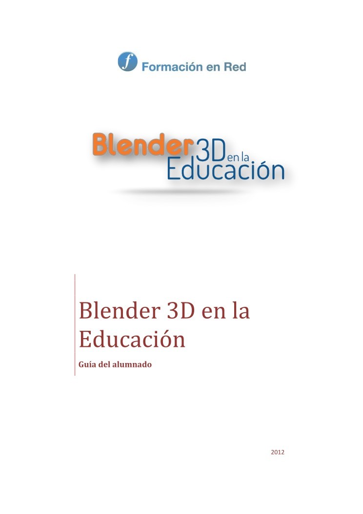 Imágen de pdf Blender: 3D en la Educación. Guía del alumnado