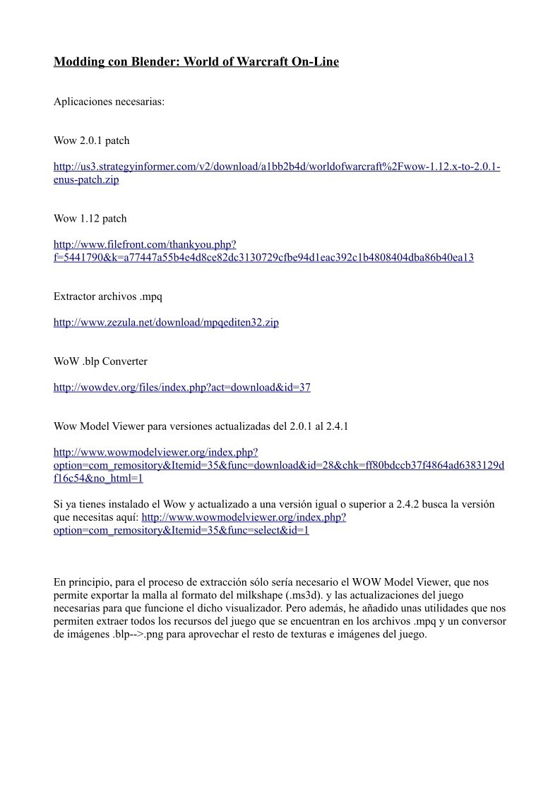 Imágen de pdf Modding con blender: World of Warcraft On-Line