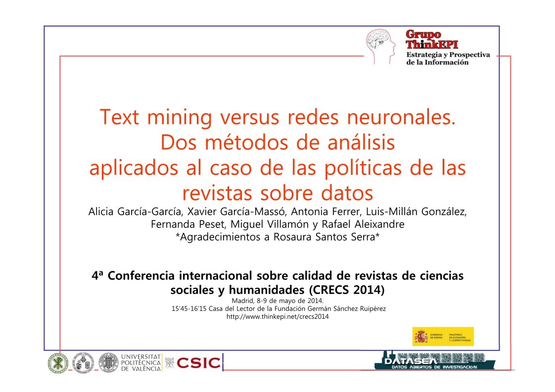 Imágen de pdf Text mining versus redes neuronales