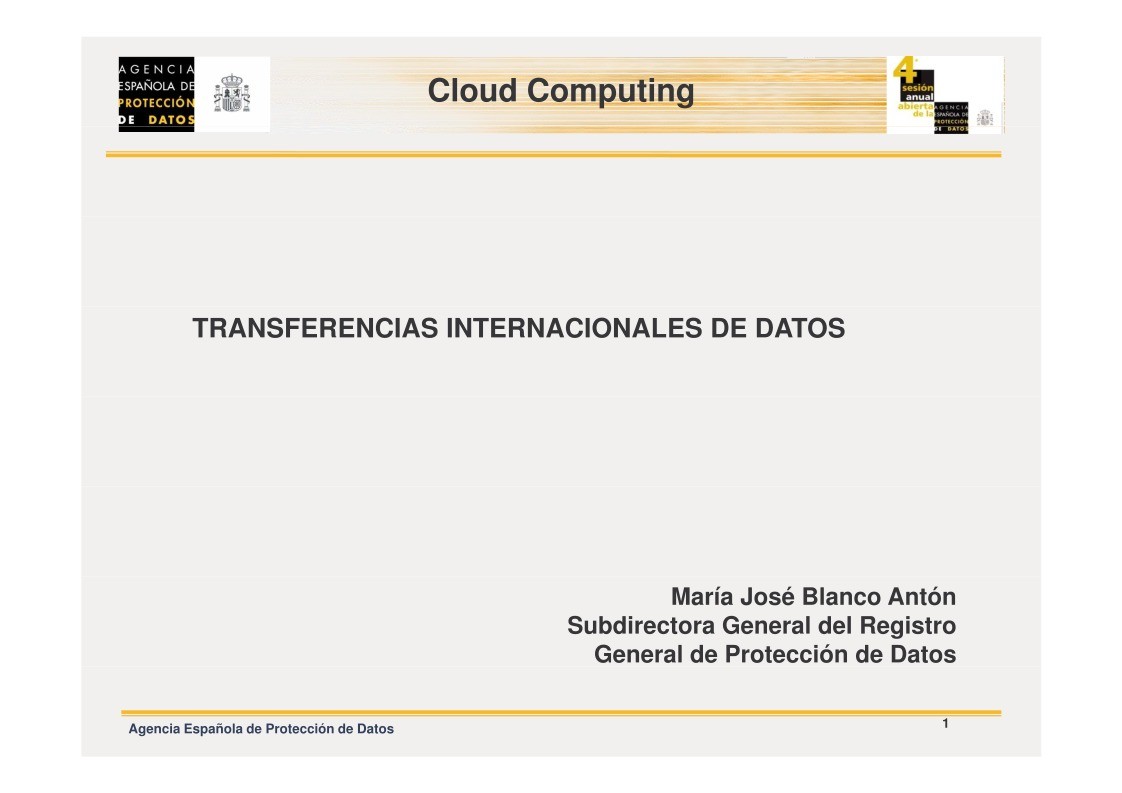Imágen de pdf Cloud Computing - TRANSFERENCIAS INTERNACIONALES DE DATOS